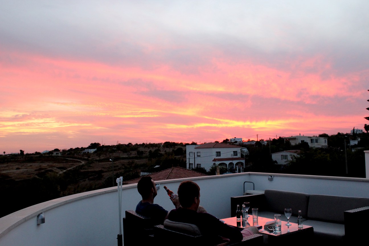 sunset in the villa in fuseta
